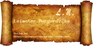 Leimeter Margaréta névjegykártya